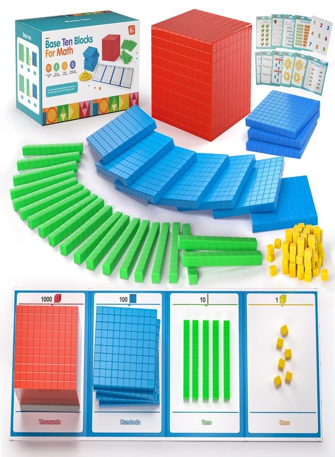 stochastic box Plastic Base Ten Blocks 143 pcs Place Value Blocks Kindergarten Counting Cubes for Kids Math, Math Manipulatives for Early Counting Math Toy for 1st Grade - Image 1